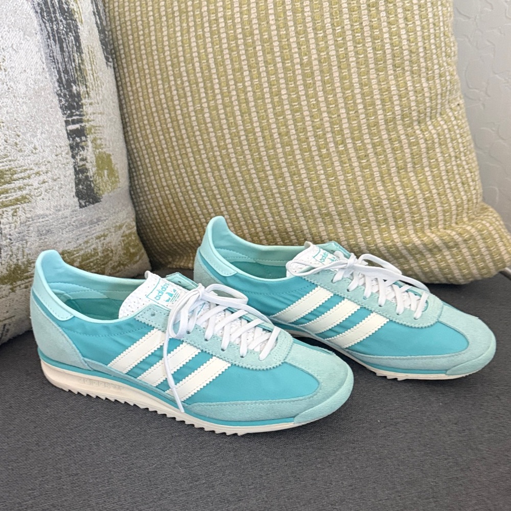 adidas Women’s Turquoise and White Retro Runner Sneakers